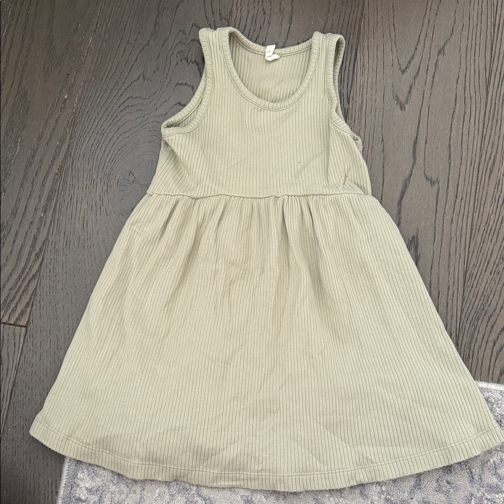 Quincy Mae Ribbed Kids Dress - Light Green